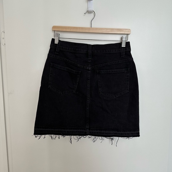 Madewell Cut Off Stretch Denim Mini Skirt in washed black | 27 - Picture 4 of 4